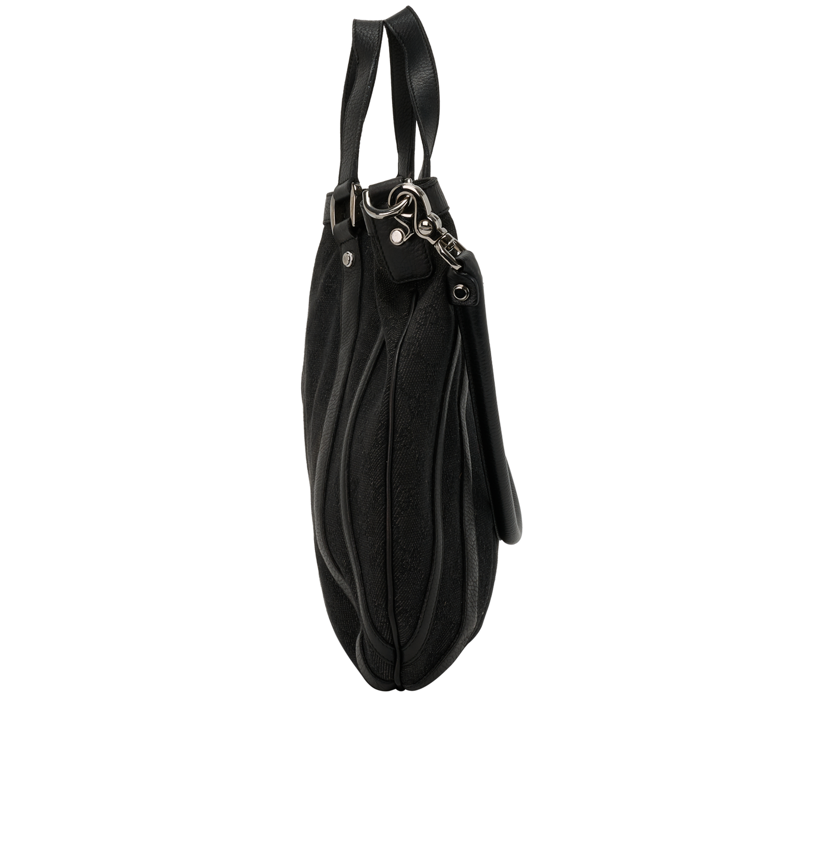 Abbey D-Ring Satchel, &pound;350, Handbags, Black, Leather, Bottom view